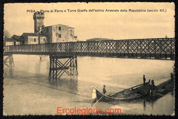 ad0135 - CARTOLINA D'EPOCA - Pisa Città - Ponte di Ferro  1923