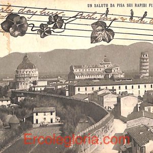 ad0157 - CARTOLINA D'EPOCA - PISA - Saluto di Pisa sul Rapidi Fili del Pensiero