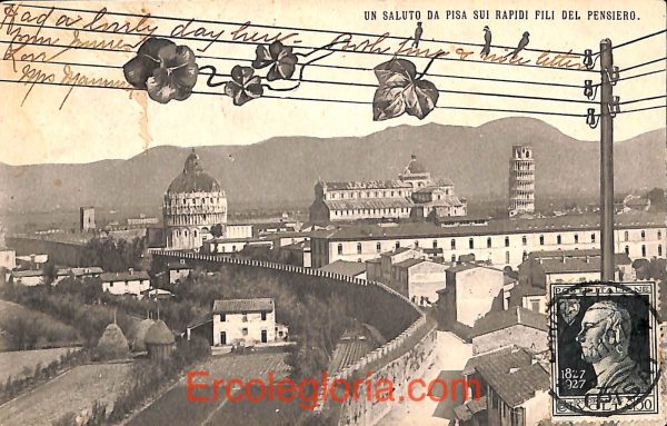 ad0157 - CARTOLINA D'EPOCA - PISA - Saluto di Pisa sul Rapidi Fili del Pensiero