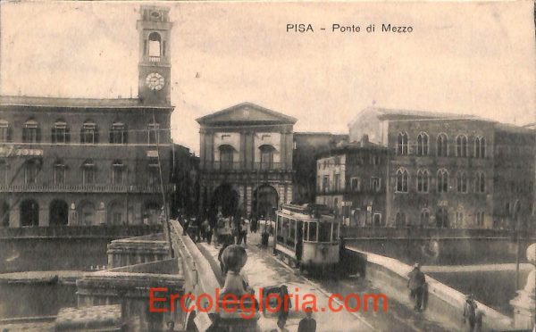 ad0169 - CARTOLINA D'EPOCA - Pisa Città - Ponte di Mezzo  1916