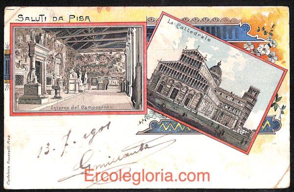 ad0190 - CARTOLINA D'EPOCA - Pisa Città - La Cattedrale  1901