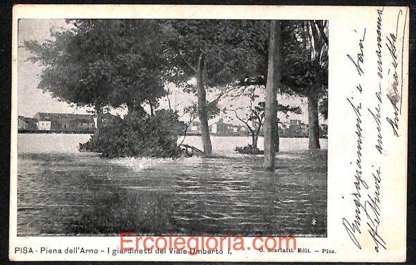 ad0191 - CARTOLINA D'EPOCA - Pisa Città - Piena dell' Arno