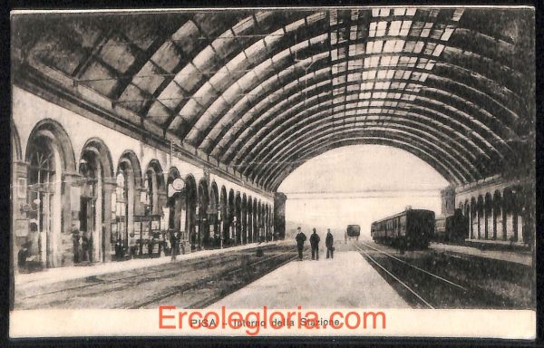 ad0202 - CARTOLINA D'EPOCA - Pisa Città - Interno della Stazione  1918