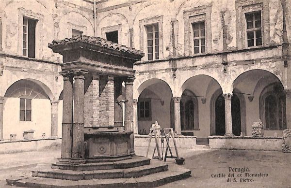ab8867 -CARTOLINA  D'EPOCA -Perugia Città -Cortile del ex Monastero di S. Pietro