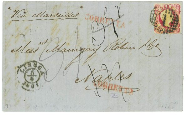 P2889 - PORTUGAL, 1861 MUNDOFIL NR. 13 ON FULL LETTER TO ITALY, 1861,