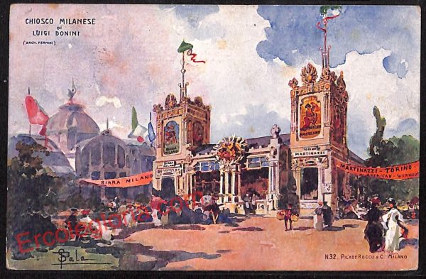 ag9185 - CARTOLINA D'EPOCA - Milano Città - Chiosco Milanese di Luigi Donini
