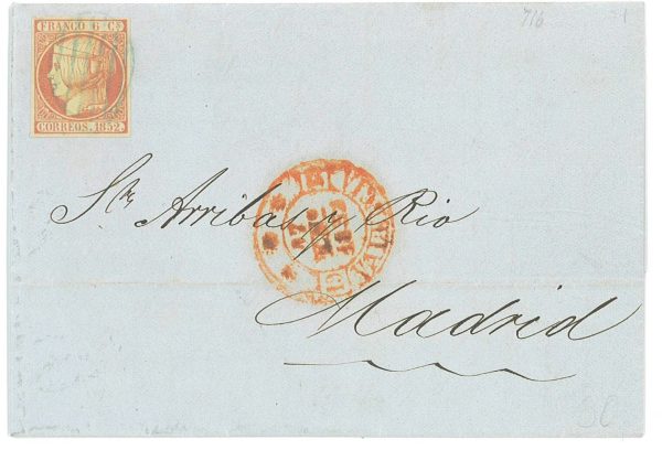 P2892 - SPAIN EDIFIL NR. 12, FROM VALENCIA 17.1.1852