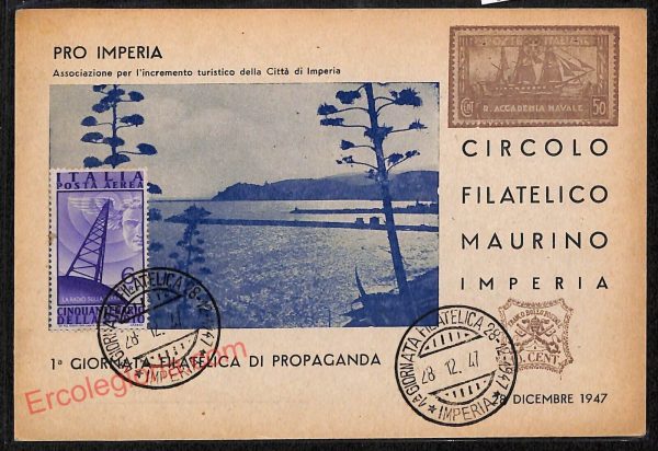 ag4450 - CARTOLINA D'EPOCA - Imperia Città - Circolo Filatelico Maurino