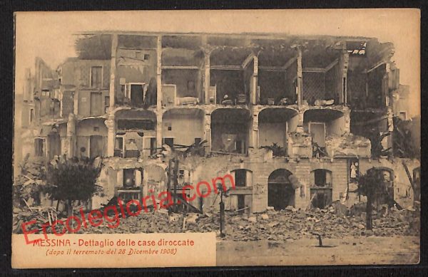 ag8439 - CARTOLINA D'EPOCA - Messina Città - Case diroccate