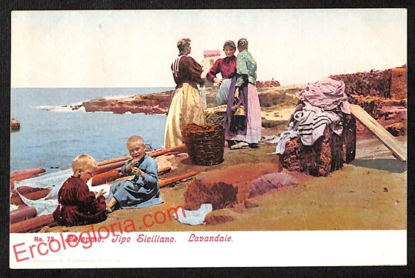ah5223 - CARTOLINA D'EPOCA - Palermo Città - Costumi Siciliani