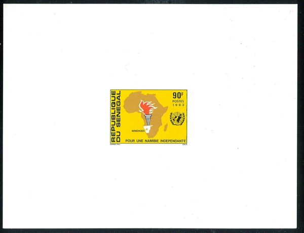 P3308 - SENEGAL 1983, FREEDOM TO NAMIBIA, 3 DE LUXE PROOFS. - immagine 3