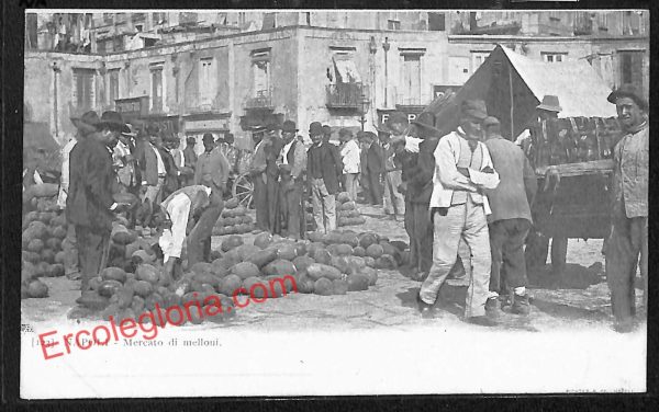 ah3769 - CARTOLINA D'EPOCA - Napoli Città - Mercato di melloni