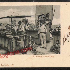 ah3770 - CARTOLINA D'EPOCA - Napoli Città - Un Ostricaio a Santa Lucia