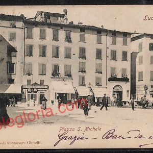 ag6259 - CARTOLINA D'EPOCA - Lucca Città - Piazza San Michele  1906