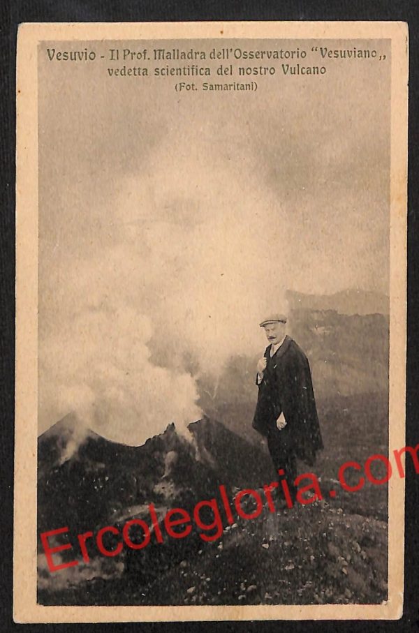 ah3783 -CARTOLINA D'EPOCA -Napoli - Prof. Malladra dell'Osservatorio 'Vesuviano'