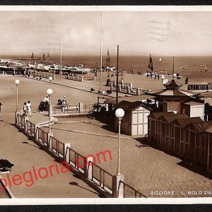 ah9956 - CARTOLINA D'EPOCA - Riccione Città - Il Molo dal Piazzale