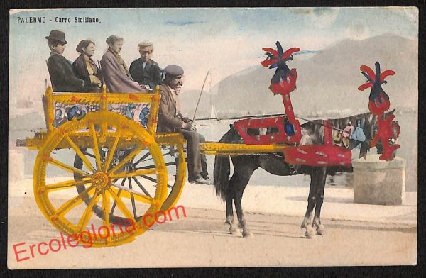 ah5241 - CARTOLINA D'EPOCA - Palermo Città - Carro Siciliano