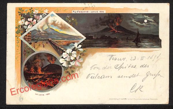 ah3785 -CARTOLINA D'EPOCA - Napoli Città - Vesuvio