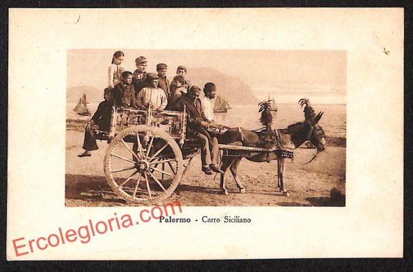 ah5242 - CARTOLINA D'EPOCA - Palermo Città - Carro Siciliano