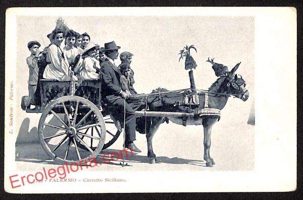 ah5243 - CARTOLINA D'EPOCA - Palermo Città - Carretto  Siciliano