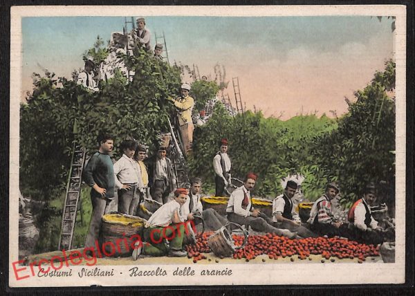 ah5245 - CARTOLINA D'EPOCA - Palermo Città - Costumi Siciliani
