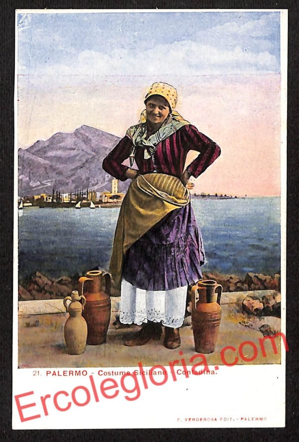 ah5250 - CARTOLINA D'EPOCA - Palermo Città - Carro  Siciliano