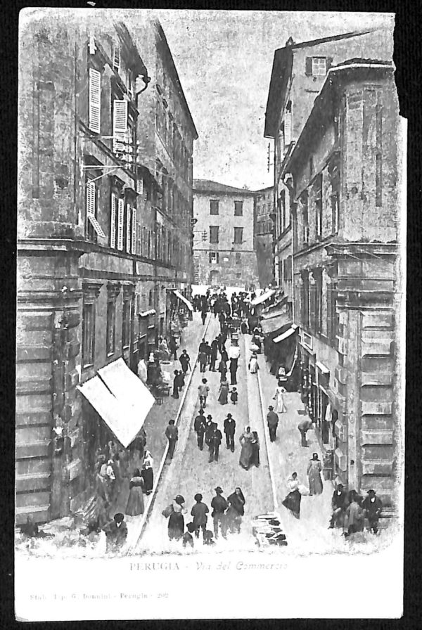 ab8979 - CARTOLINA  D'EPOCA - Perugia Città - Via del Commercio