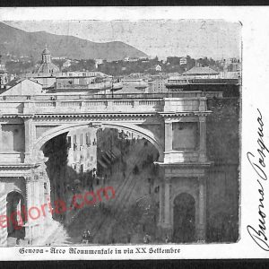 ag0811 - CARTOLINA D'EPOCA - Genova Città - Arco Monumentale in Via XX Settembre