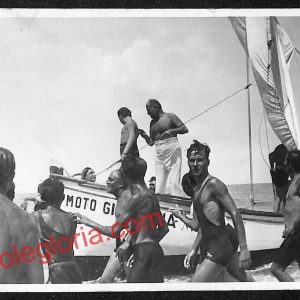 ah9957 - CARTOLINA D'EPOCA - Riccione - Il Duce di ritorno da una gita in barca