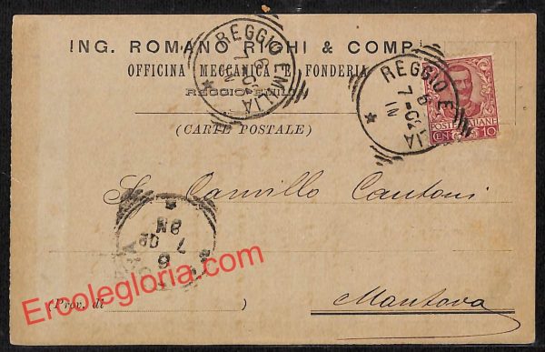 ah9795 - STORIA POSTALE - Reggio Emilia Città - Ing. Romano Righi