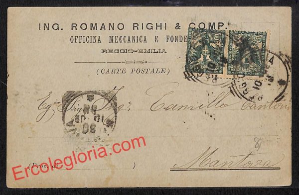 ah9796 - STORIA POSTALE - Reggio Emilia Città - Ing. Romano Righi