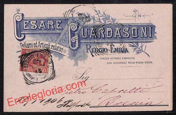 ah9800 - STORIA POSTALE - Reggio Emilia Città - Cesare Guardasoni