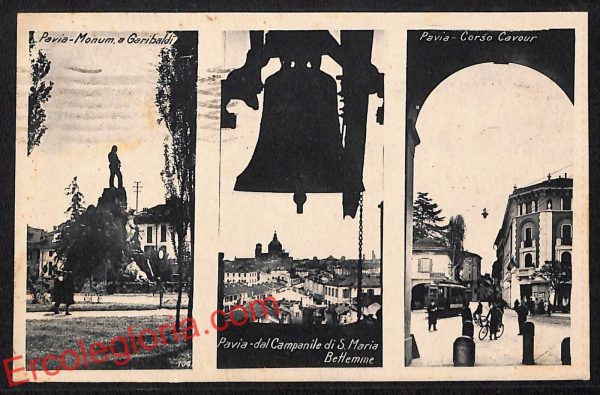 ah5940 - CARTOLINA  D'EPOCA - Pavia Città - Monumento a Garibaldi