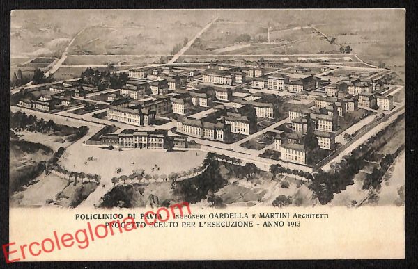 ah5942 - CARTOLINA  D'EPOCA - Pavia Città - Policlinico di Pavia