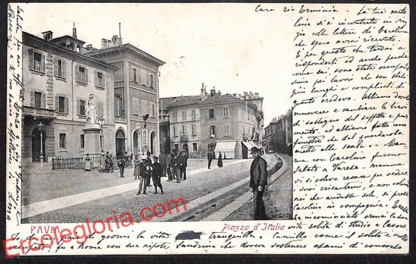 ah5943 - CARTOLINA  D'EPOCA - Pavia Città - Piazza d' Italia