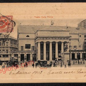 ag0906 - CARTOLINA D'EPOCA - Genova Città - Teatro Carlo Felicita  1902