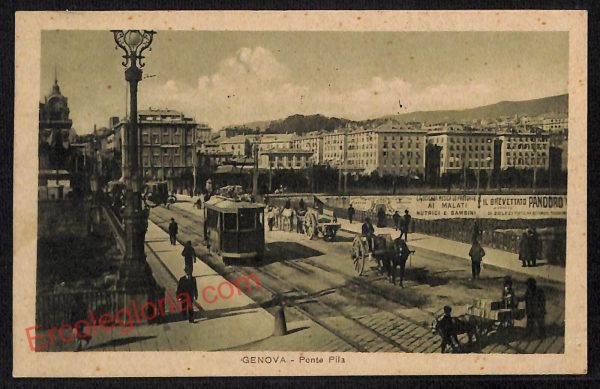 ag0908 - CARTOLINA D'EPOCA - Genova Città - Ponte Pila   1919