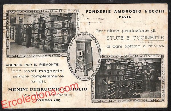 ah5949 - CARTOLINA  D'EPOCA - Pavia Città - Fonderie Ambrogio Necchi
