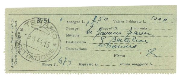 P2512 - ITALIA RSI TERAMO, SERIE COMPLETA 1/16 SU BUSTA 8.3.1944 RACCOMANDATA. - immagine 3