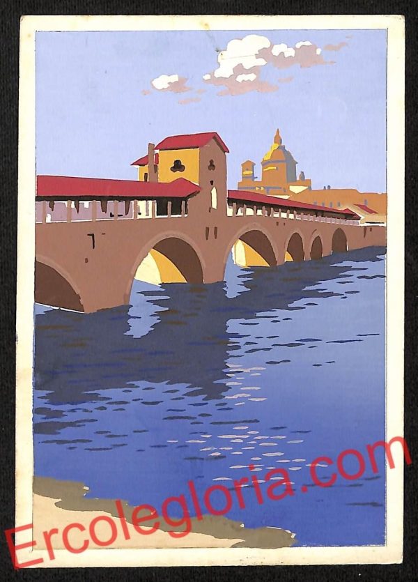ah5950 - CARTOLINA  D'EPOCA - Pavia Città -''ARS NOVA'' Dipinta a mano