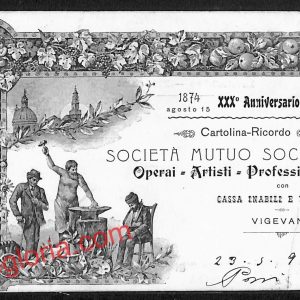 ah5952 - CARTOLINA  D'EPOCA - Pavia Città - Società Mutuo Soccorso