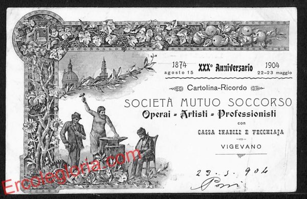 ah5952 - CARTOLINA  D'EPOCA - Pavia Città - Società Mutuo Soccorso