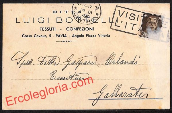ah5959 - STORIA POSTALE - Pavia Città - Ditta Luigi Bottelli