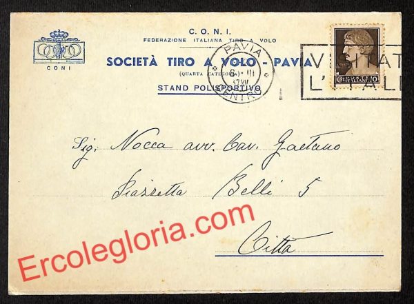 ah5972 - STORIA POSTALE - Pavia Città - Società Tiro a Volo