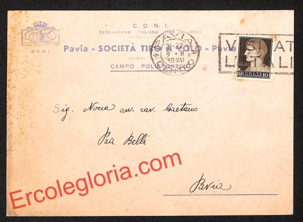 ah5973 - STORIA POSTALE - Pavia Città - Società Tiro a Volo