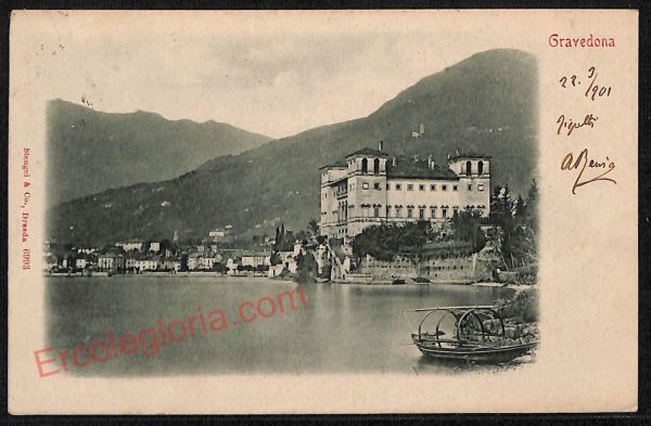 ae5254 - CARTOLINA D'EPOCA - Como Provincia - Gravedona  1901