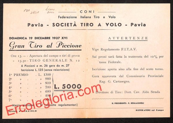 ah5974 - STORIA POSTALE - Pavia Città - Società Tiro a Volo - immagine 2