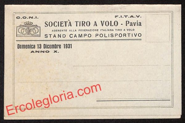 ah5979 - STORIA POSTALE - Pavia Città - Società Tiro a Volo