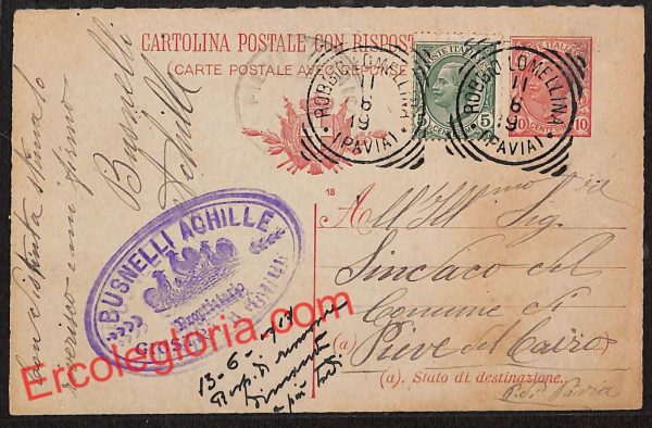 ah5982 - STORIA POSTALE - Pavia Città
