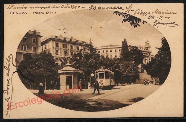 ag0951 - CARTOLINA D'EPOCA - Genova Città - Piazza Manin